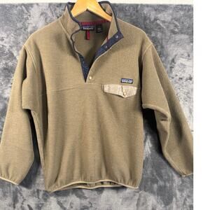 VTG 90s Patagonia Synchilla Snap-T Pullover Olive Green Medium Made in USA!